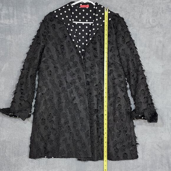 Saint Gil Paris Open Front Long Blazer Jacket Duster Designer‎ Lagenlook Black - Picture 8 of 8